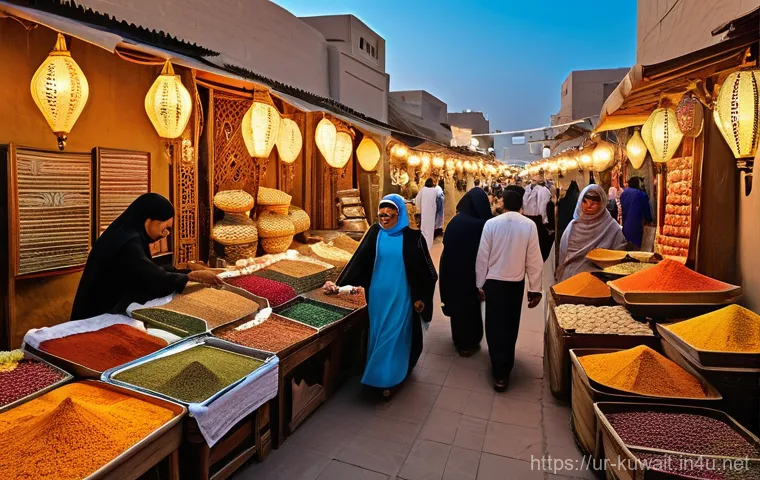 쿠웨이트 달전광장 방문 팁 - **Vibrant Evening at Kuwait's Traditional Souk**
    "An enchanting, bustling evening scene within K...