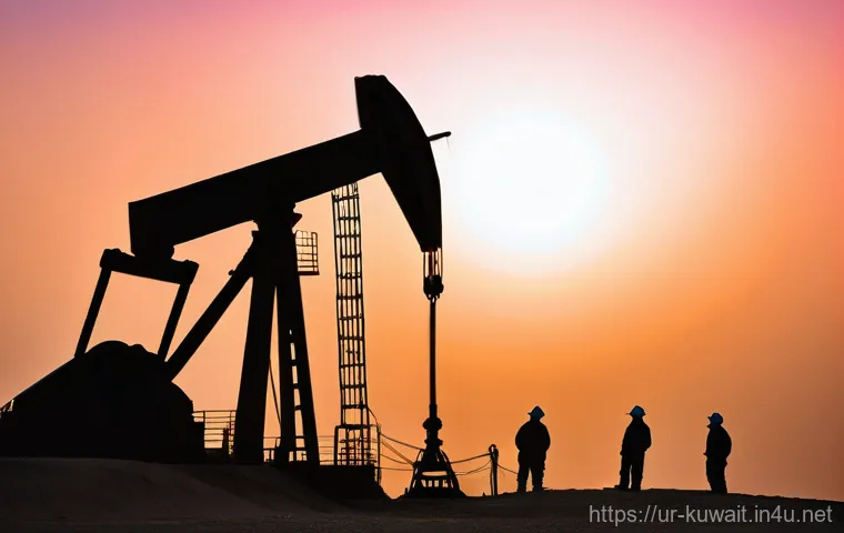 쿠웨이트의 석유 생산 공정 - **Prompt 1: The Dawn of Discovery**
    "A wide-angle, cinematic shot of the historic Burgan oil fie...